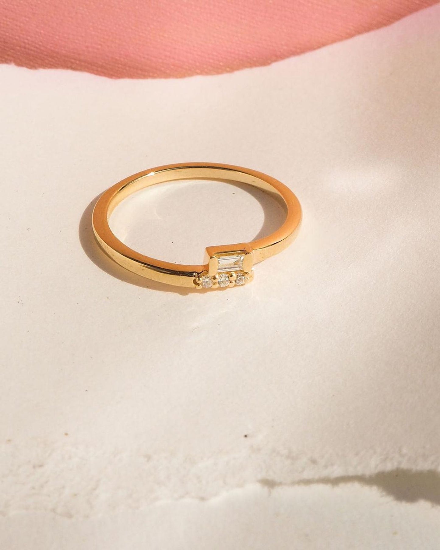 0.20CT Split Baguette & Round Cut Moissanite Half Eternity Stackable Anniversary Wedding Band