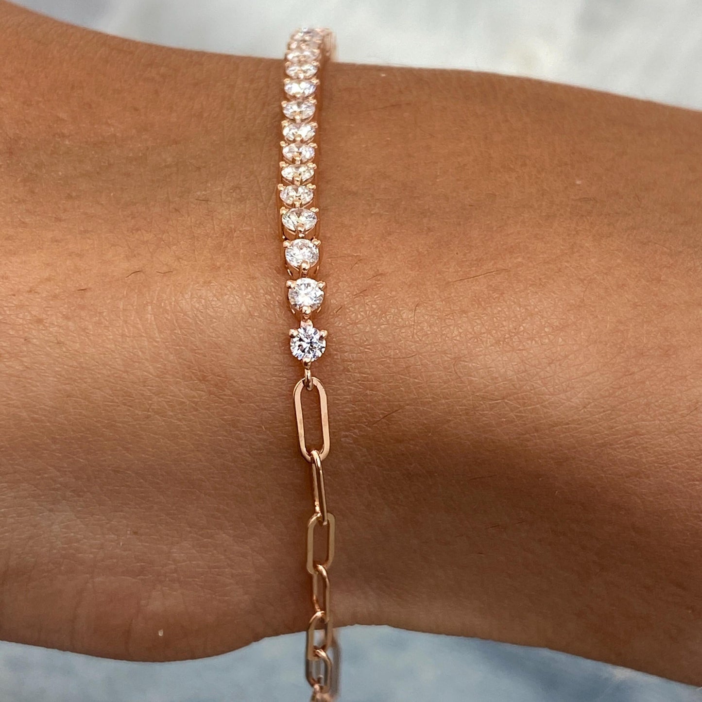1.00Ct Round Cut Moissanite Diamond Dazzling Elegance Half Eternity Tennis Bracelet