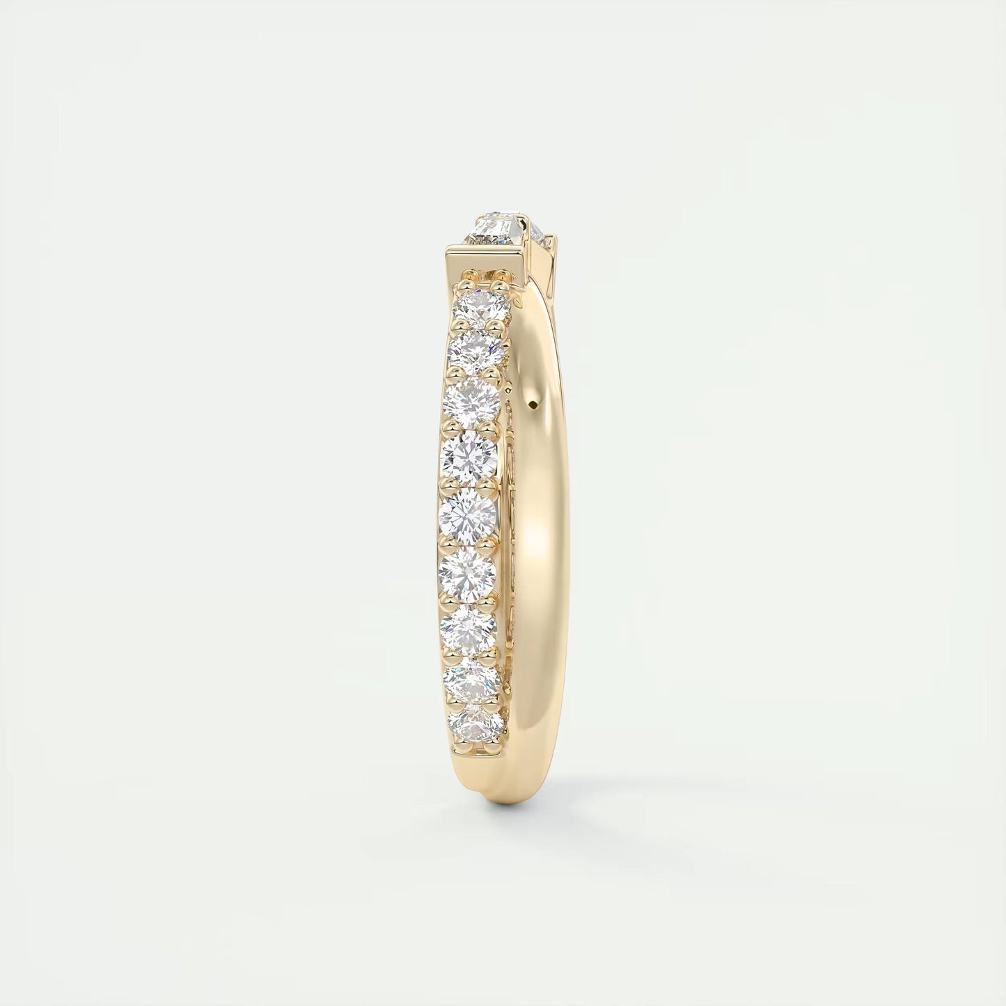 1.35 TW Baguette & Round Cut Moissanite Diamond Half Eternity Stackable Wedding Band