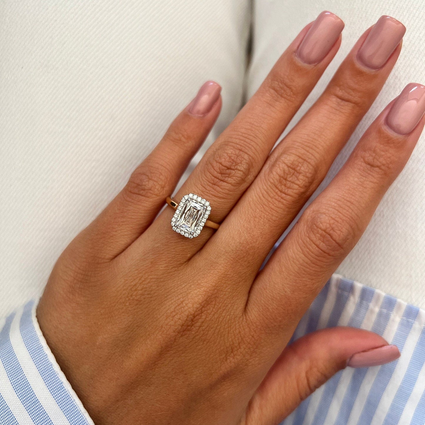 2.24CT Antique Old Cushion Cut Moissanite Diamond Halo Engagement Ring 14KT Gold Ring