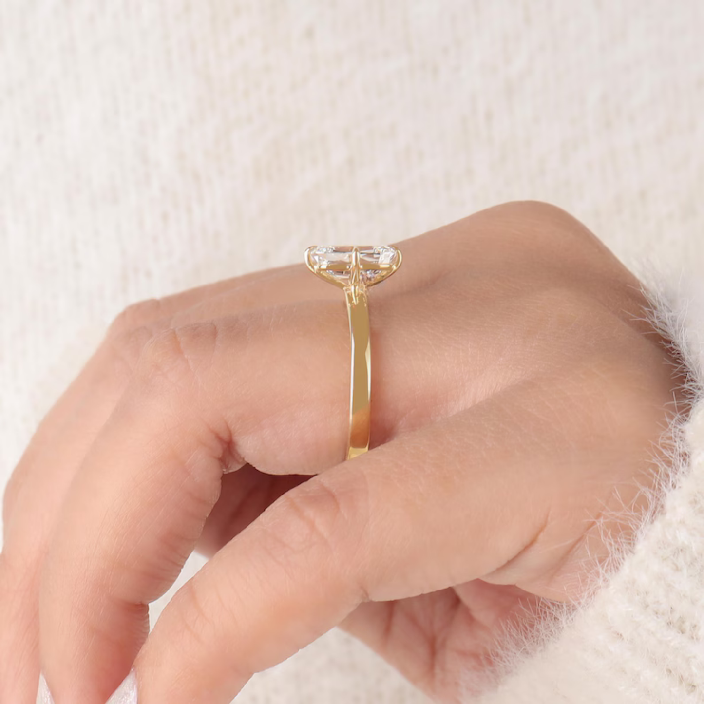 3.00 Ct Ashoka/Criss Cut Lab Grown Diamond Solitaire Engagement Ring14k Solid Yellow Gold Proposal Wedding Ring Antique Bridal Gifts