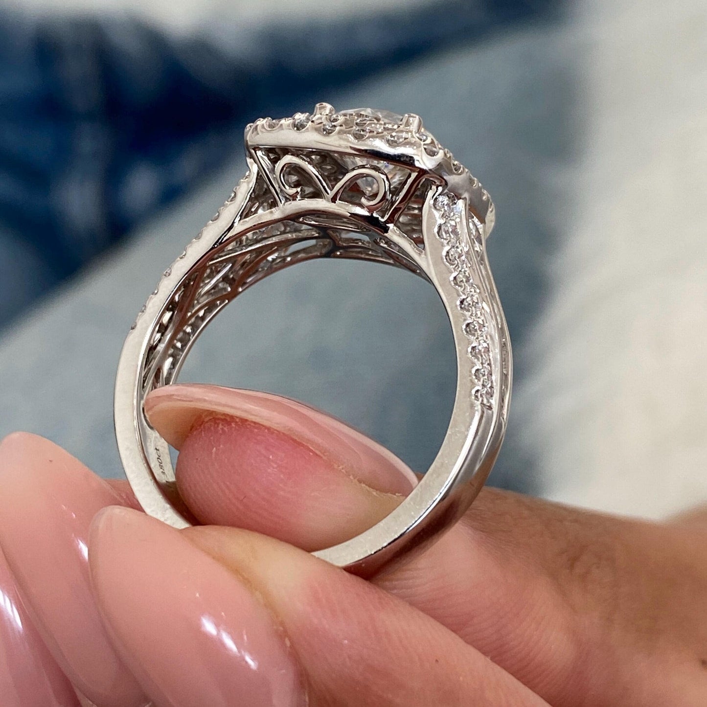 3.5 Ct Round Cut Moissanite Diamond Elegant Cathedral Double Halo Engagement Ring