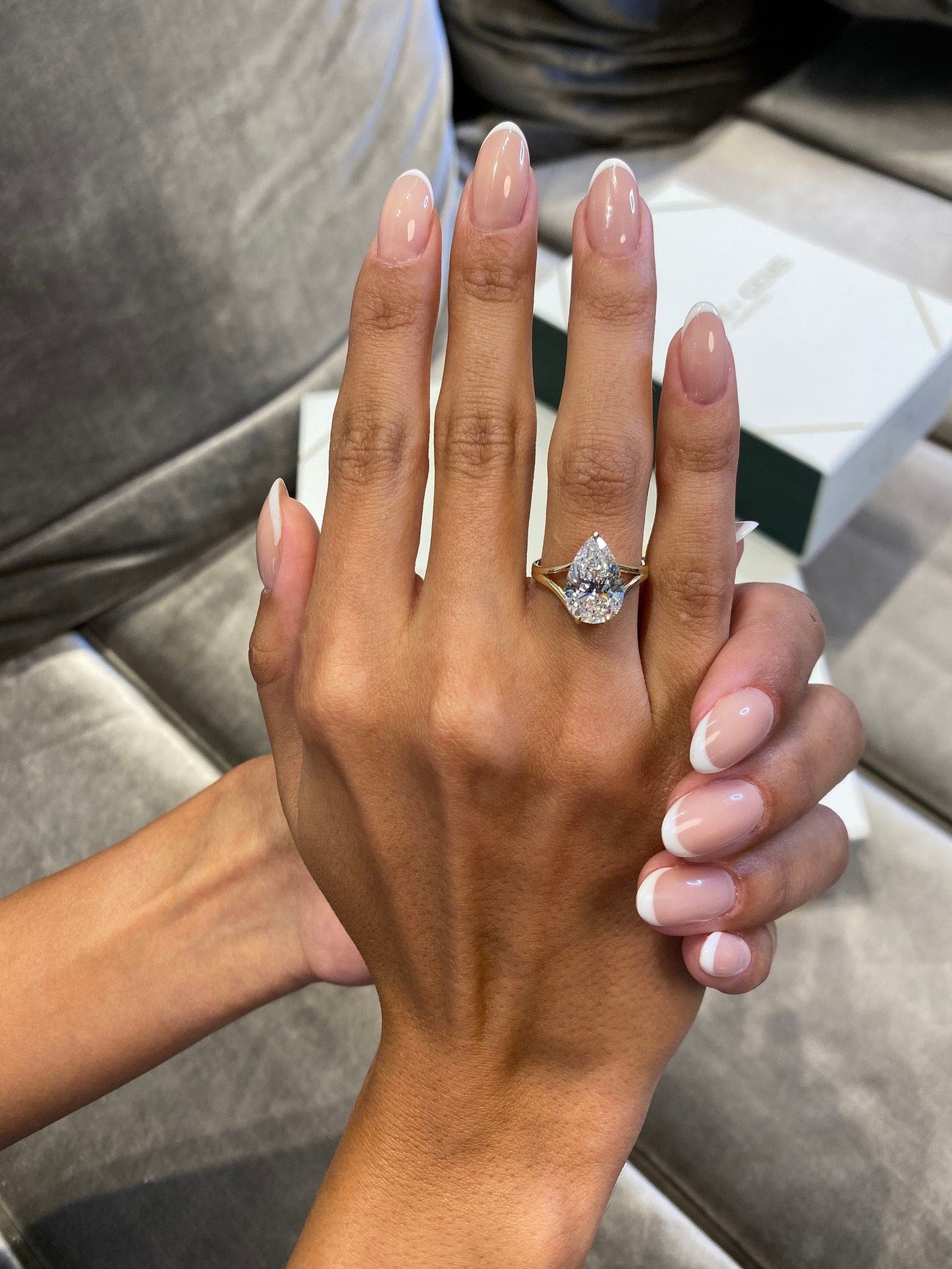 3 Ct Pear Cut Gigantic Moissanite Diamond Solitaire Proposal Engagement Ring