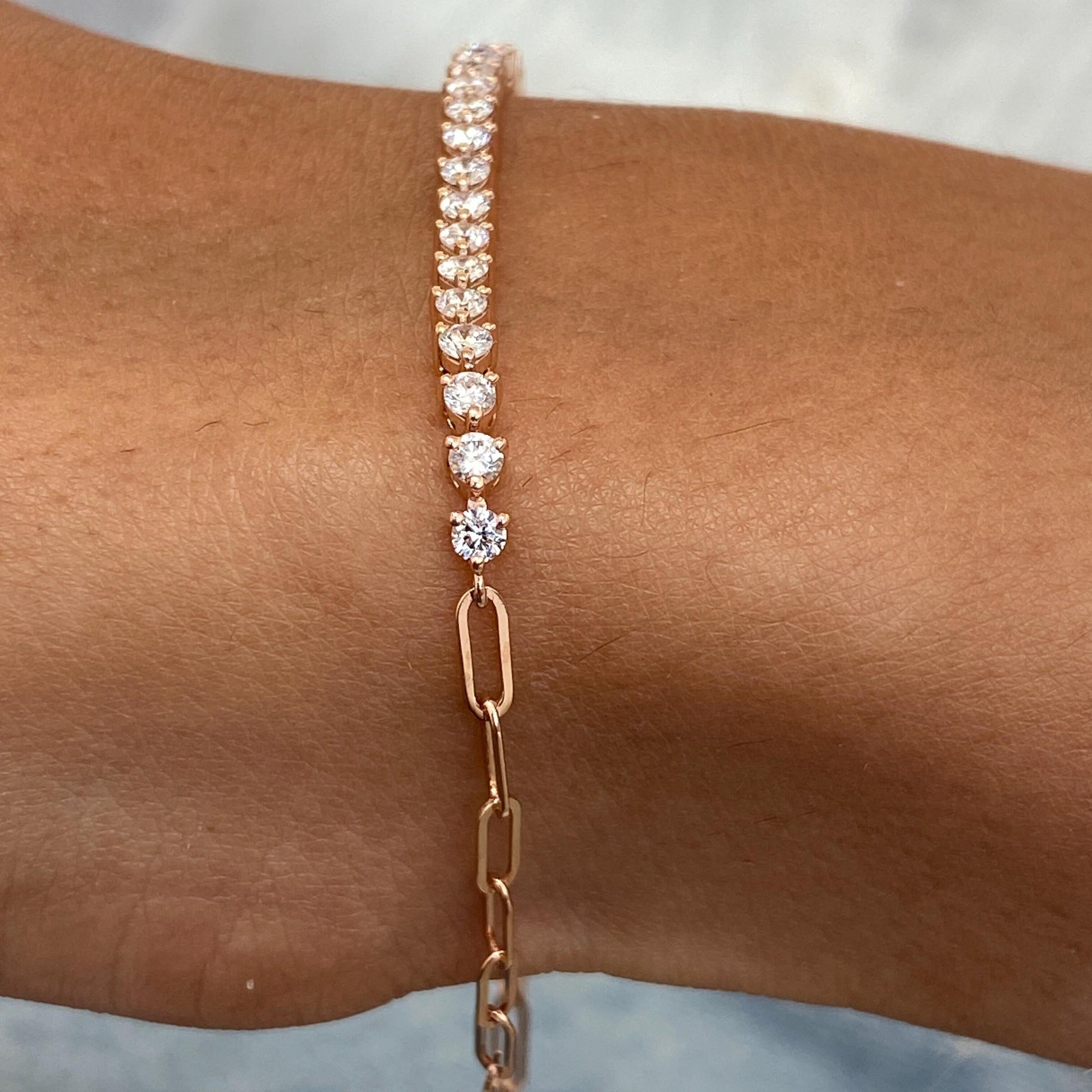 1.00Ct Round Cut Moissanite Diamond Dazzling Elegance Half Eternity Tennis Bracelet