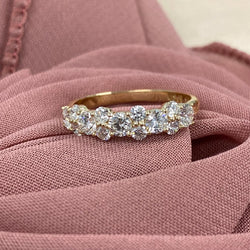 1.10CT Round Cut Moissanite Diamond 13 Stone Anniversary Wedding Band 14KT Gold Ring