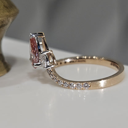 1.40 CT Pear Cut Pink Lab-Grown Diamond Valentine Anniversary Engagement Ring