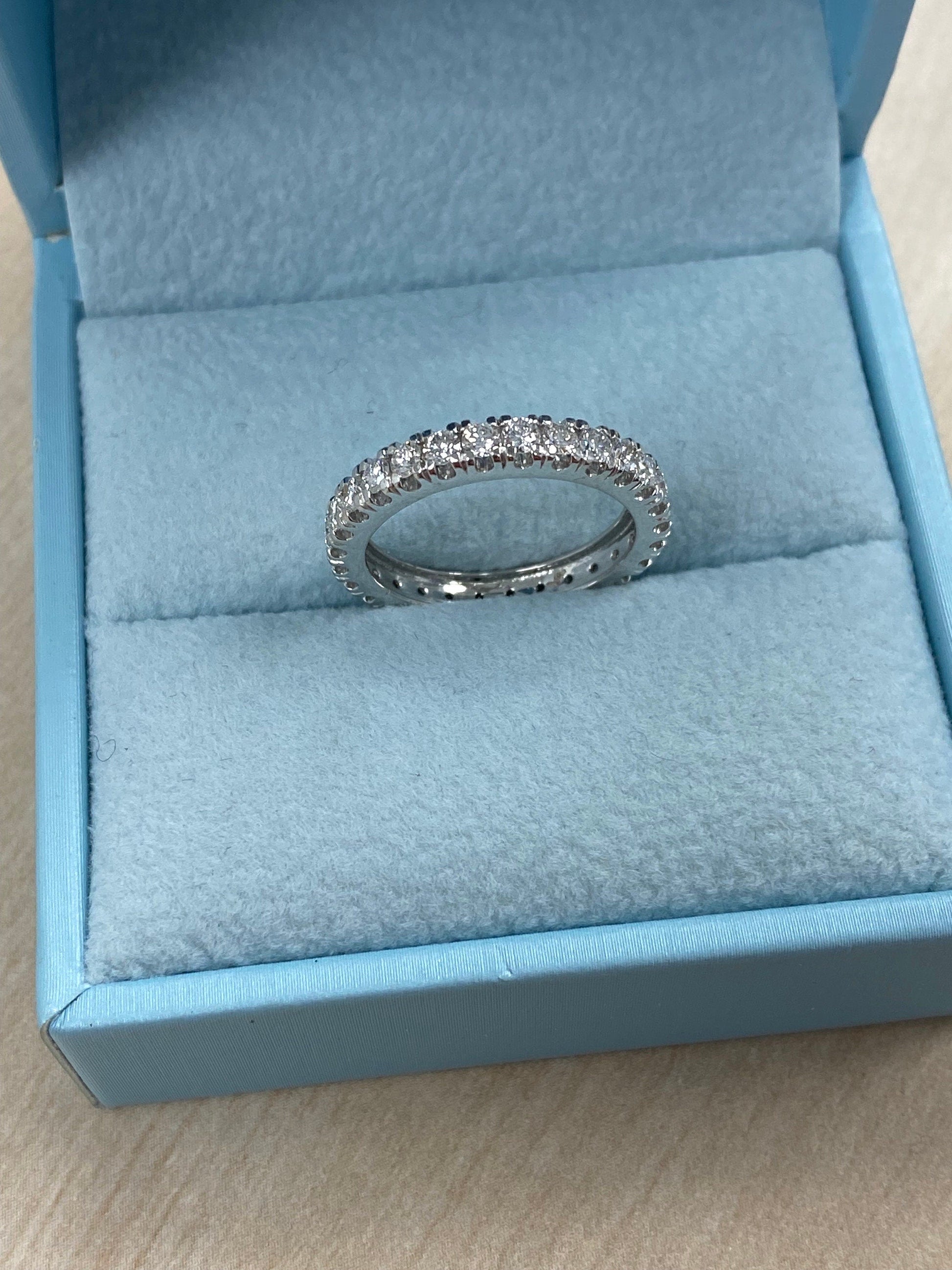 1.40Ct Round Cut Moissanite Diamond Full Eternity Stacking perfect Anniversary Wedding Band