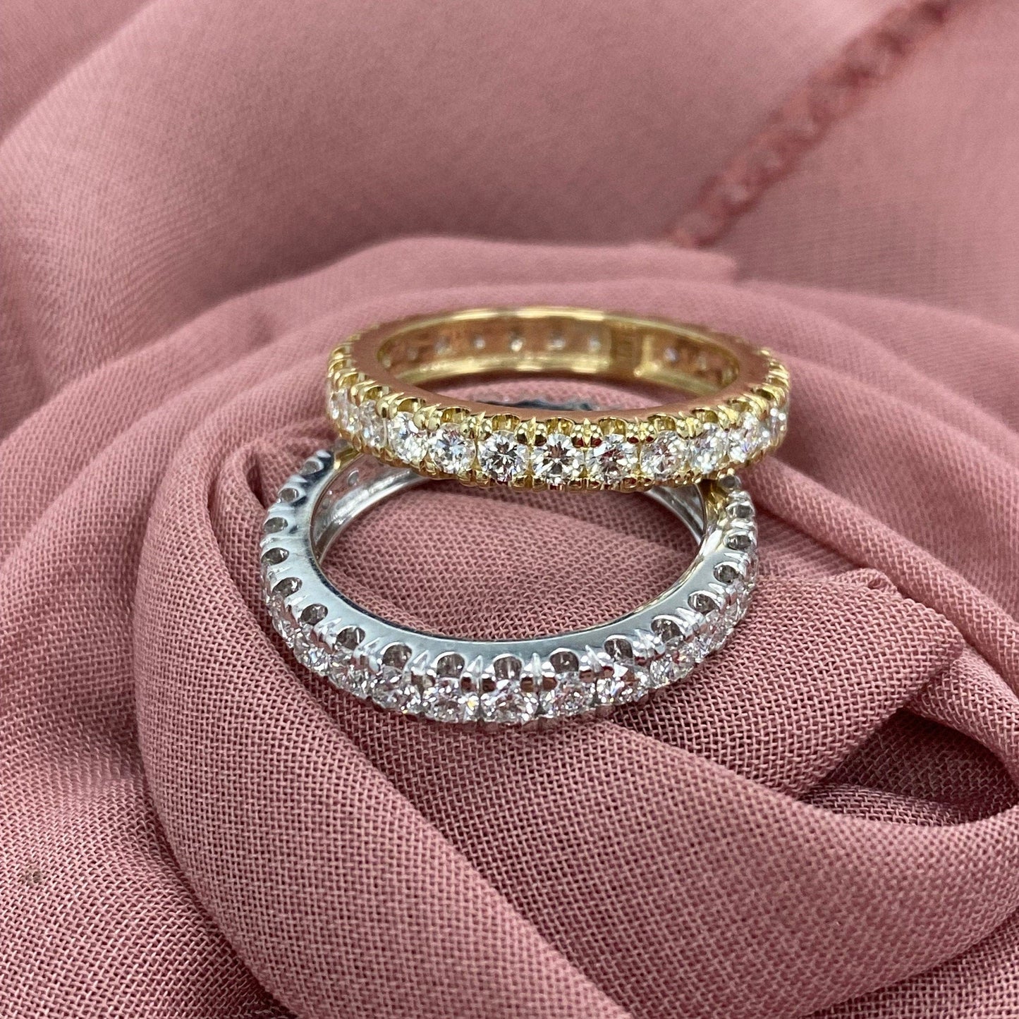 1.40Ct Round Cut Moissanite Diamond Full Eternity Stacking perfect Anniversary Wedding Band