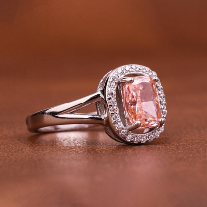 1.50 CT Cushion Cut Fancy Intense Pink Lab Grown Diamond Engagement Ring 14Kt Solid Gold Split Sank Halo Wedding Anniversary Ring