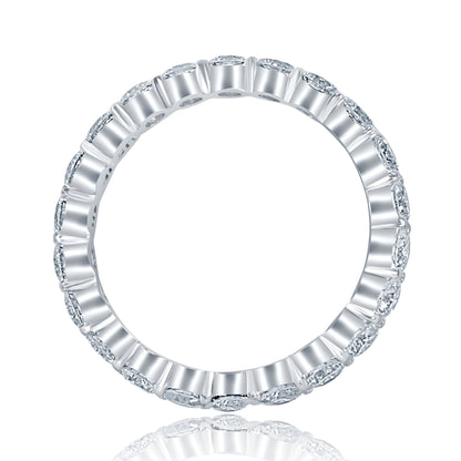 2.00 CT Round Cut Lab Grown Diamond Eternity Anniversary Wedding Band