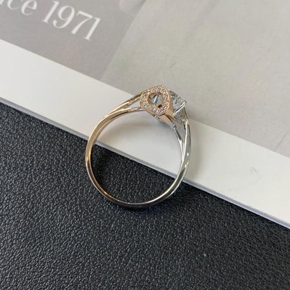 2.20CT Round Moissanite Diamond Unique Design With Bypass Band Two Tone Engagement Ring