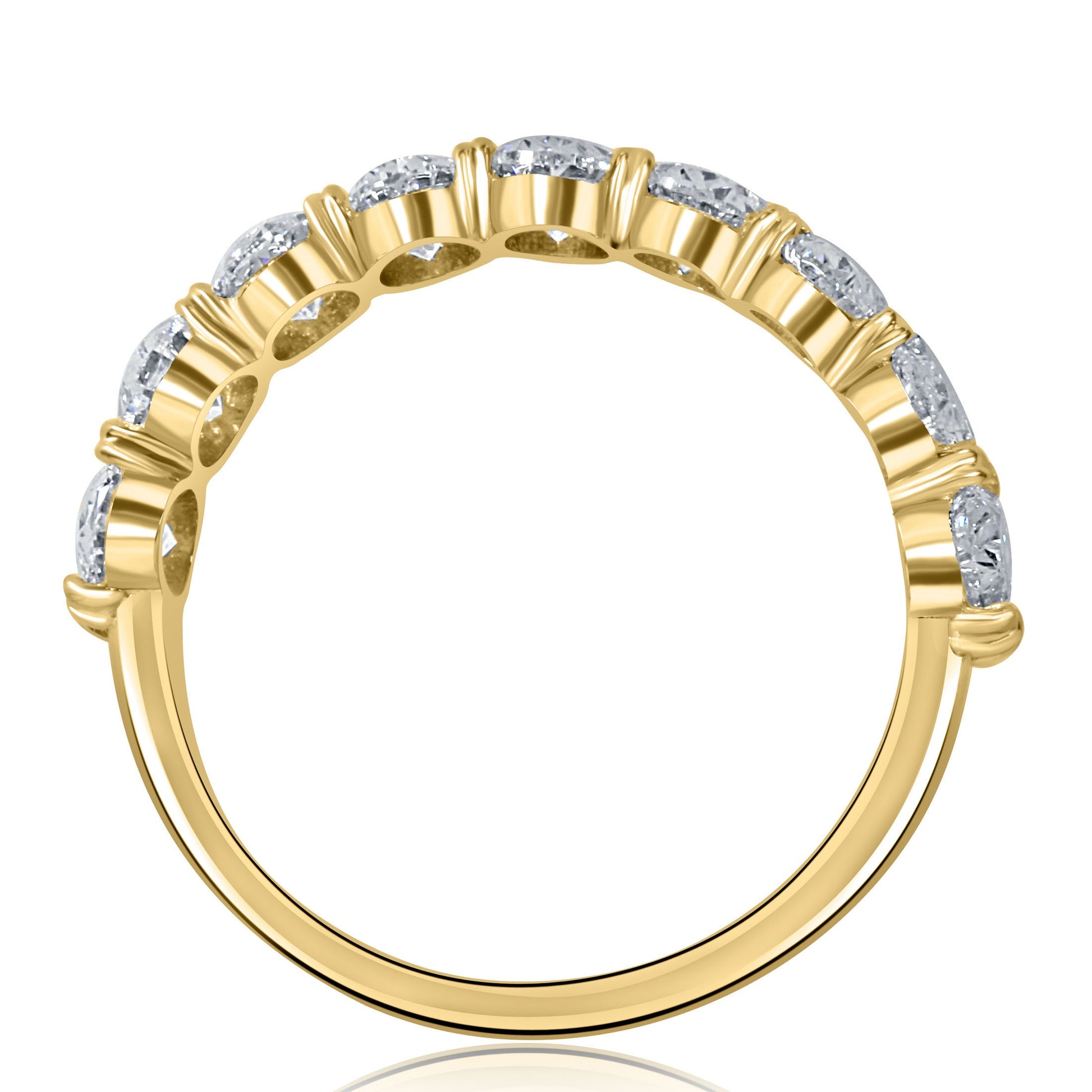 2.25Ct Oval Cut Lab Grown Diamond Half Eternity Stacking Wedding Band 14kt Gold Ring