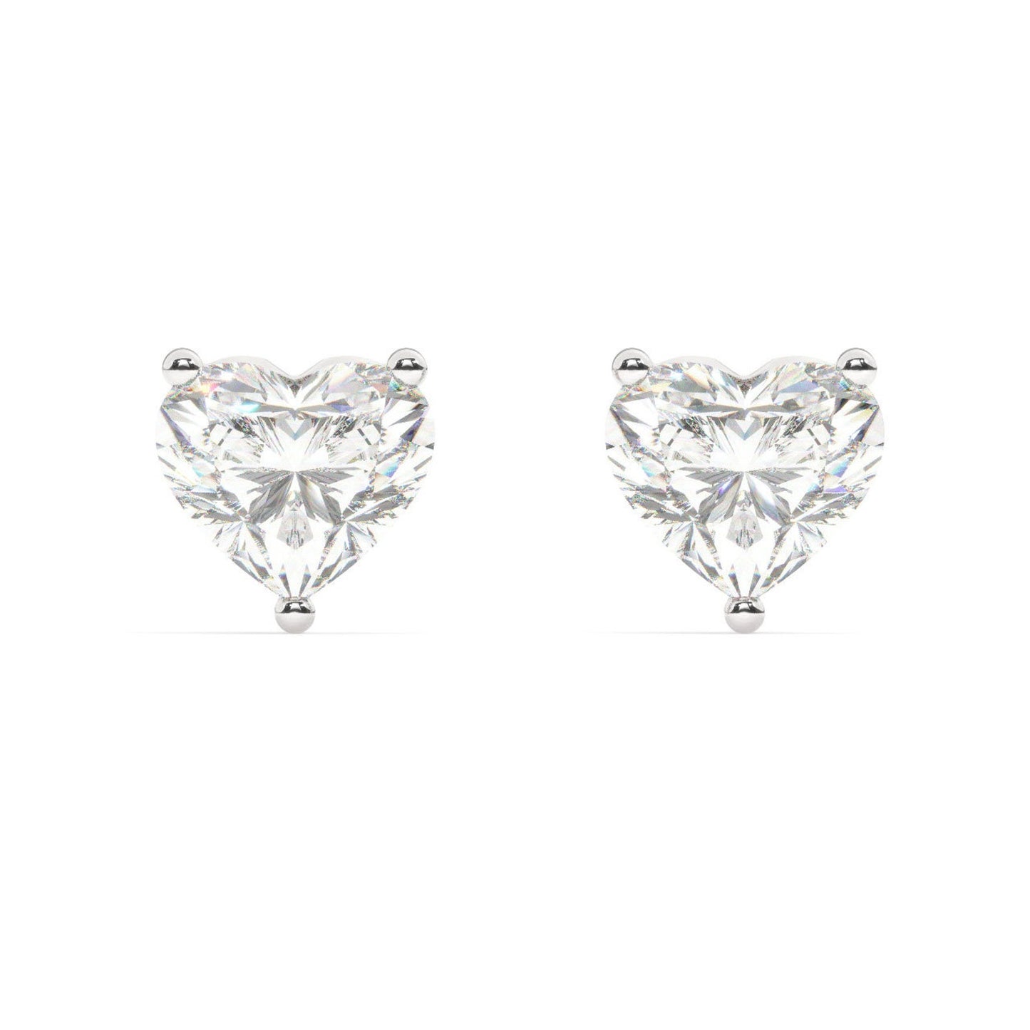 2 Carat IGI CERTIFIED D color VVS2 Clarity Heart Shape Lab Grown Diamond Stud Earrings