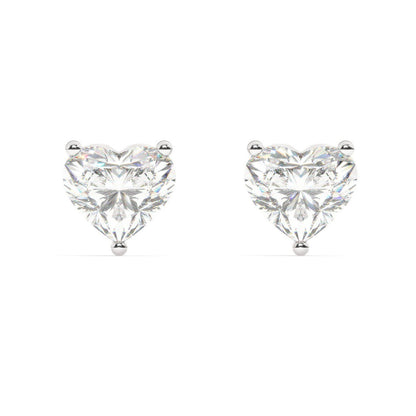 2 Carat IGI CERTIFIED D color VVS2 Clarity Heart Shape Lab Grown Diamond Stud Earrings