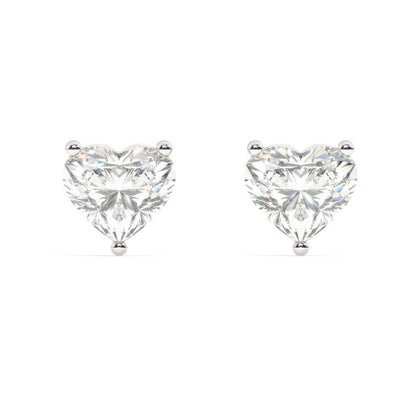2 Carat D color VVS Clarity Heart Shape Moissanite Diamond Stud Earrings