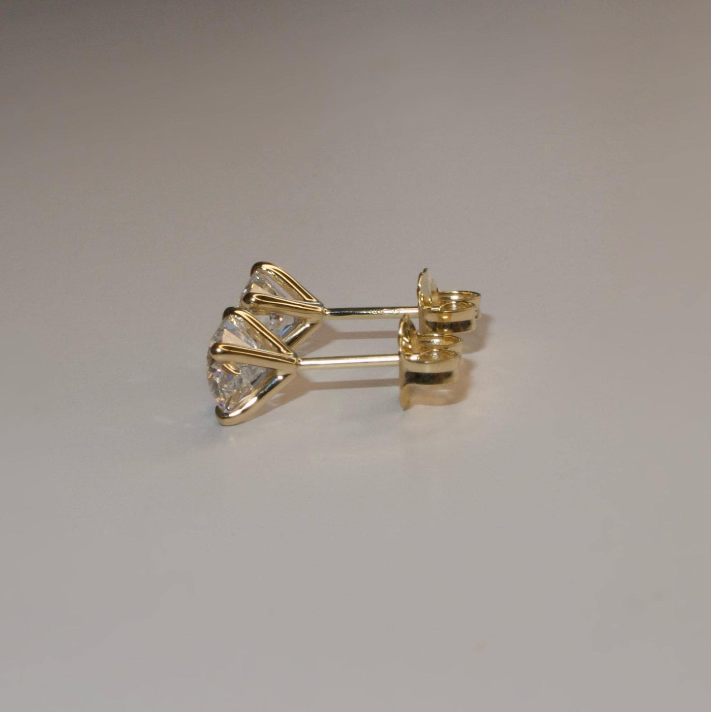 3.00 Ct Round Cut Certified Lab Grown Diamond 14k Stud Earrings