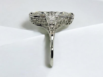 3CT Marquise Cut Moissanite Diamond Exquisite Edwardian Engagement Ring