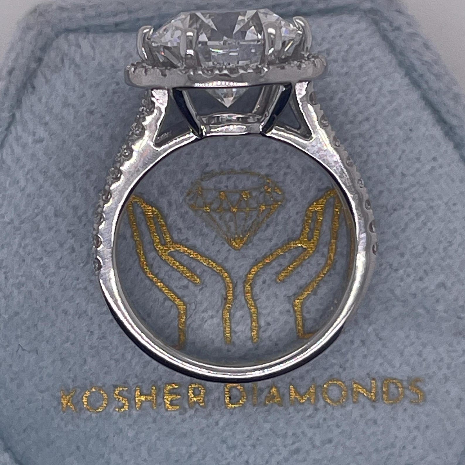 5.55CT Round Cut Moissanite Diamond Split Shank Classic Style Halo Engagement Ring