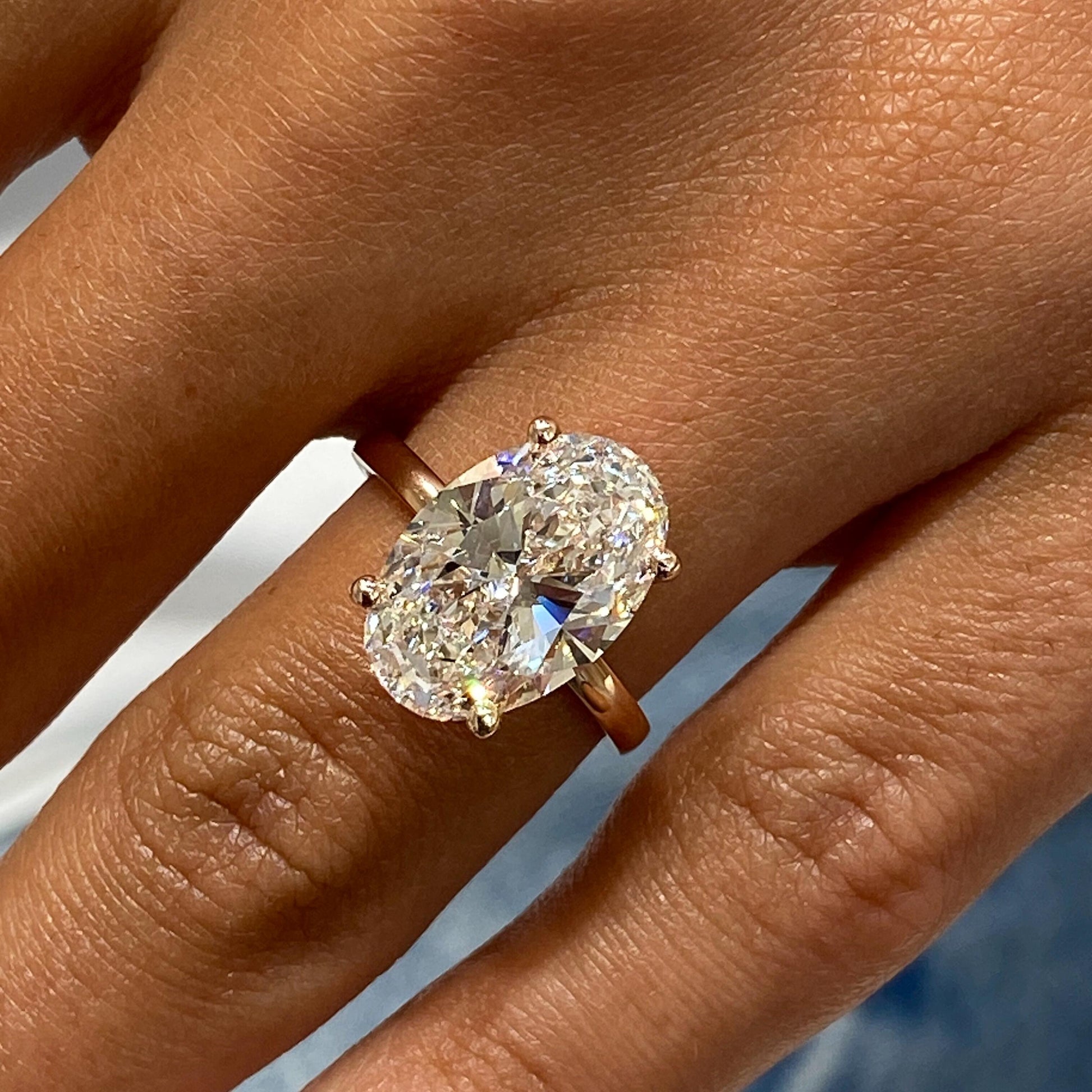 Carat Huge Oval Cut Lab Grown Diamond Solitaire Proposal Engagement Ring