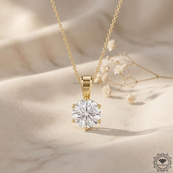 Lab Grown Round Diamond Solitaire Pendant Necklace IGI - GrownDiamondJewels