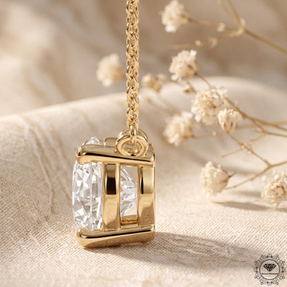14K Gold Lab Grown Diamond Solitaire Necklace 1-5 CT - GrownDiamondJewels