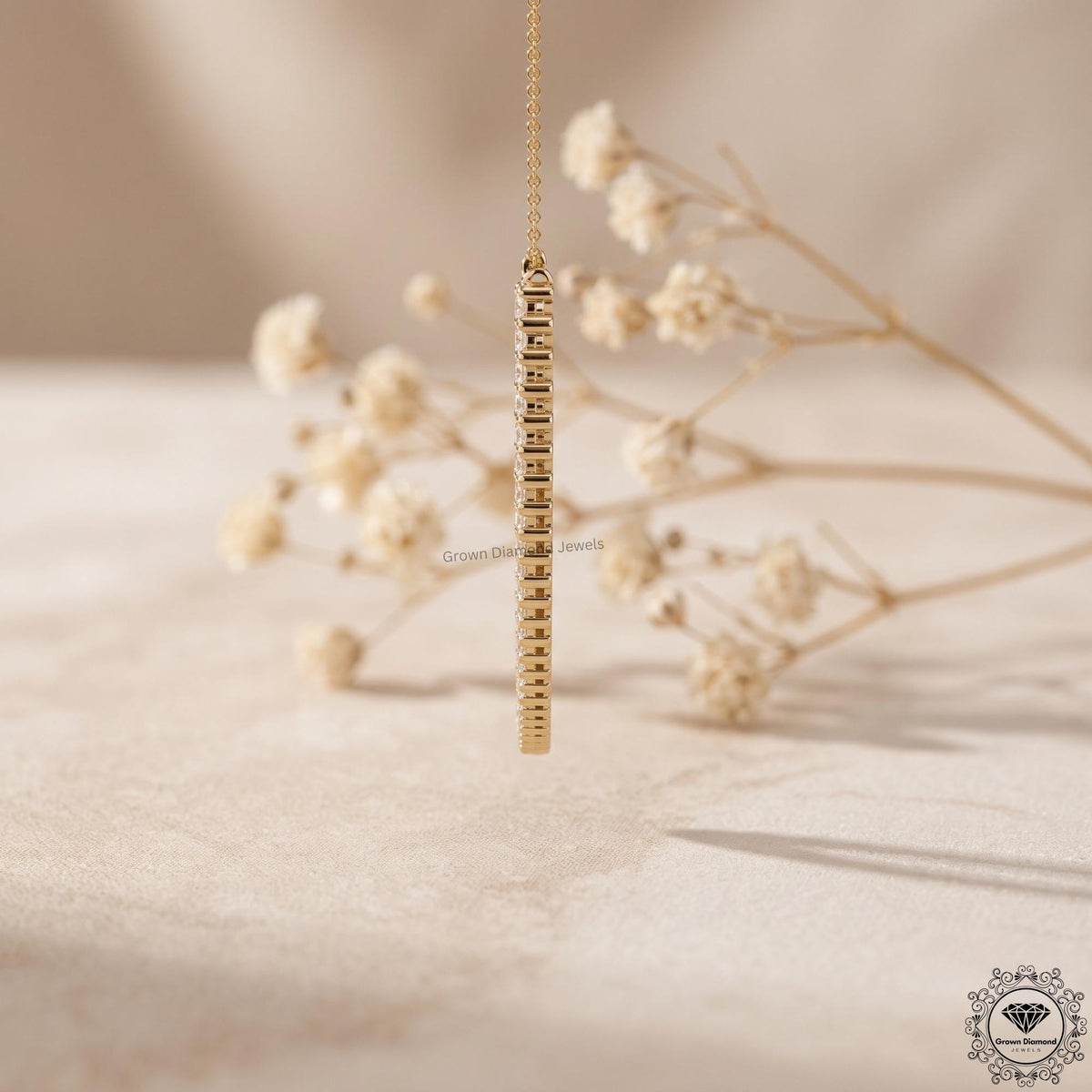 E-F VS Lab Grown Diamond Tennis Necklace 14K White Gold - GrownDiamondJewels
