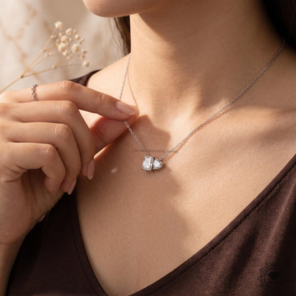 Radiant & Heart Lab Grown Diamond Toi et Moi White Gold - GrownDiamondJewels