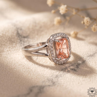 1.5 Ct Pink Lab Grown Diamond Cushion Cut Engagement Ring