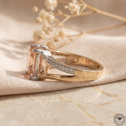 3CT Pink Radiant Lab Grown Diamond Ultimate Engagement Ring