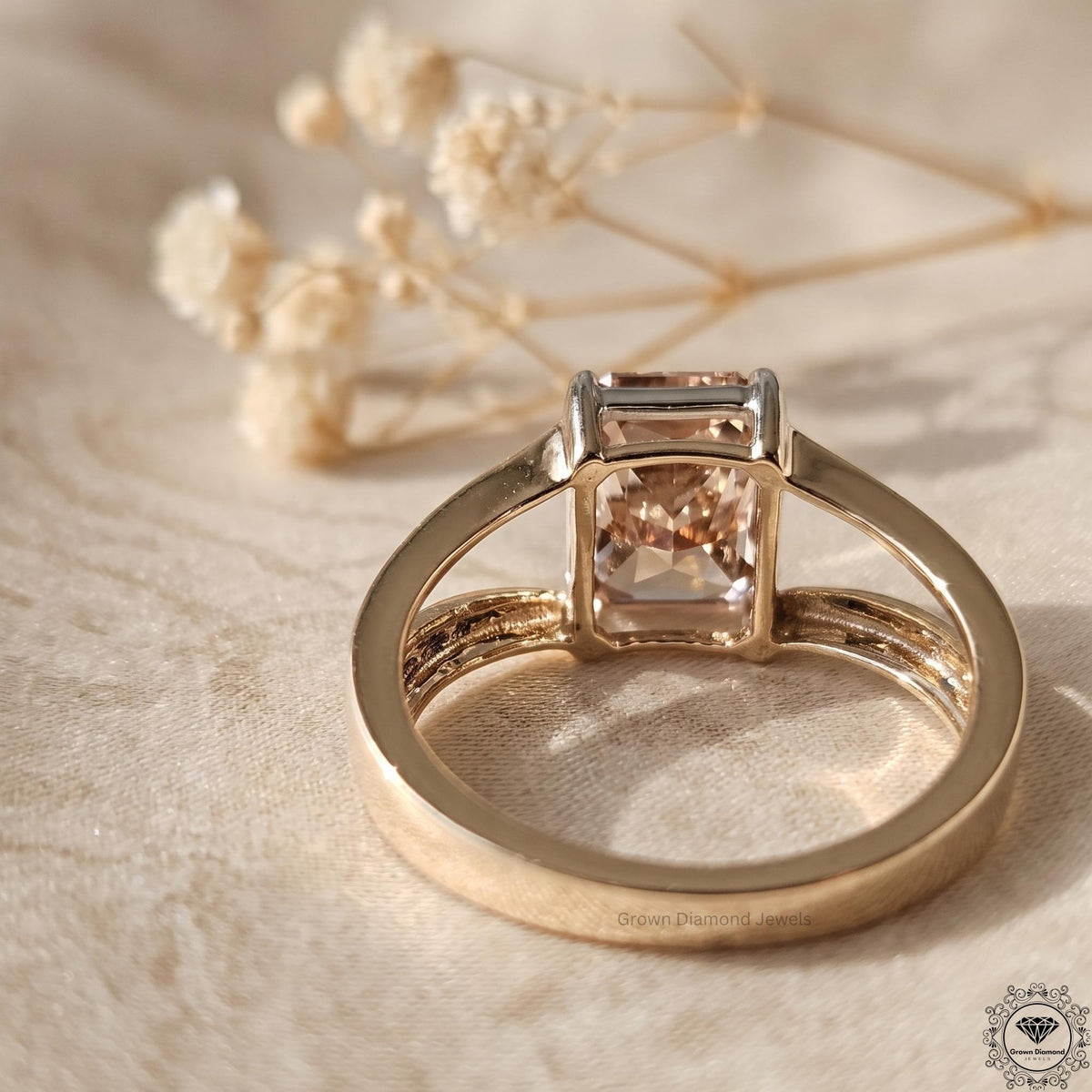 3CT Pink Radiant Lab Grown Diamond Ultimate Engagement Ring