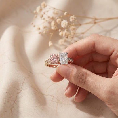 2.24 CT Pink Toi et Moi Lab Grown Diamond Engagement Ring