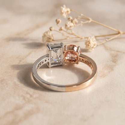 2.24 CT Pink Toi et Moi Lab Grown Diamond Engagement Ring