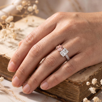 2.24 CT Pink Toi et Moi Lab Grown Diamond Engagement Ring