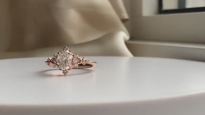 2.20 CT Lab Grown Diamond Engagement Ring Fantasy Unique gold ring for romantic bride